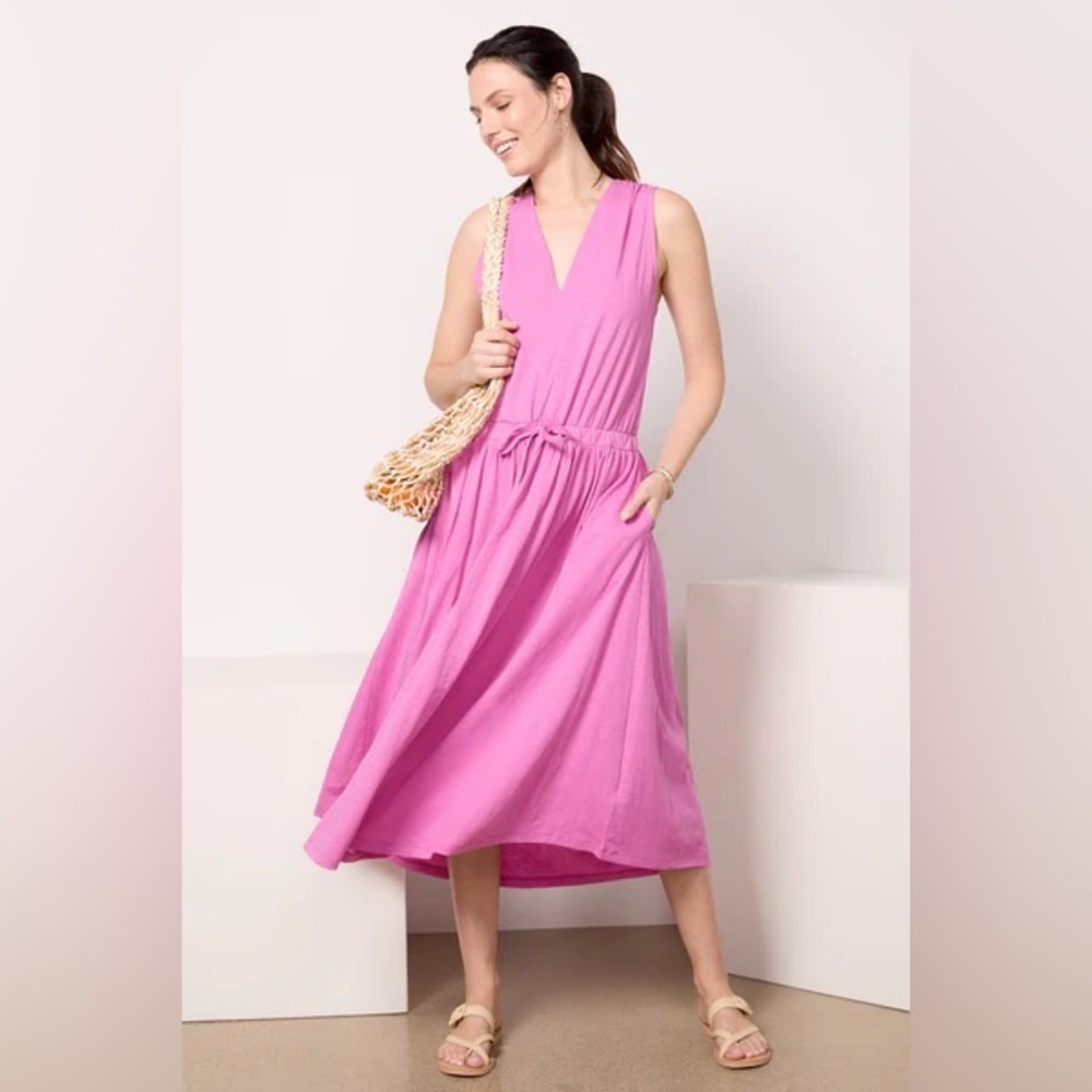 Nation LTD Brianna Sleeveless Pima Cotton Knit Midi Dress, Small